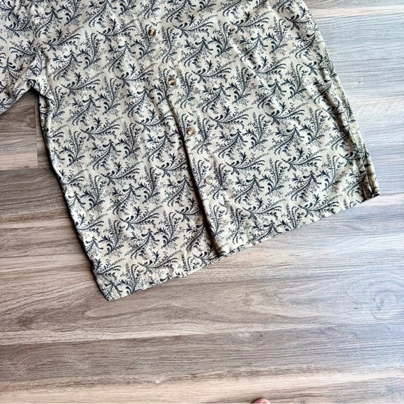 Jennifer Moore L cotton button up foliage print shirt beige black - Picture 7 of 10